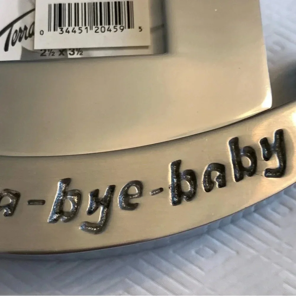 New! Rock-A-Bye Baby Chrome Heavy Baby Photo Frame 2.5 x 3.5” 1998 Keepsake